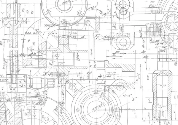 Fondo Dibujo Técnico Dibujo Ingeniería Mecánica — Archivo Imágenes Vectoriales