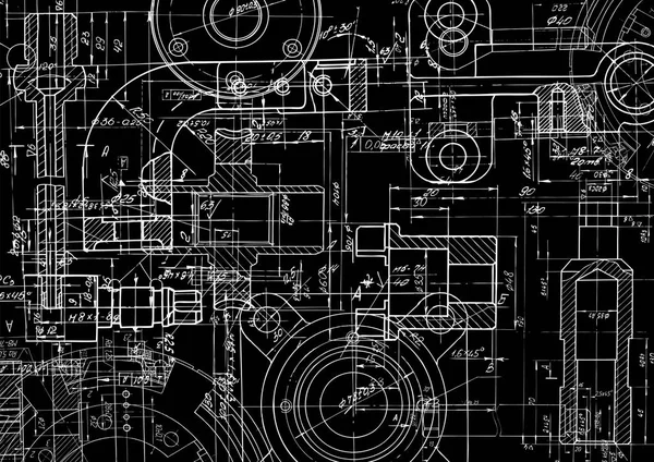 Makine Mühendisliği çizim. Teknik çizim arka plan