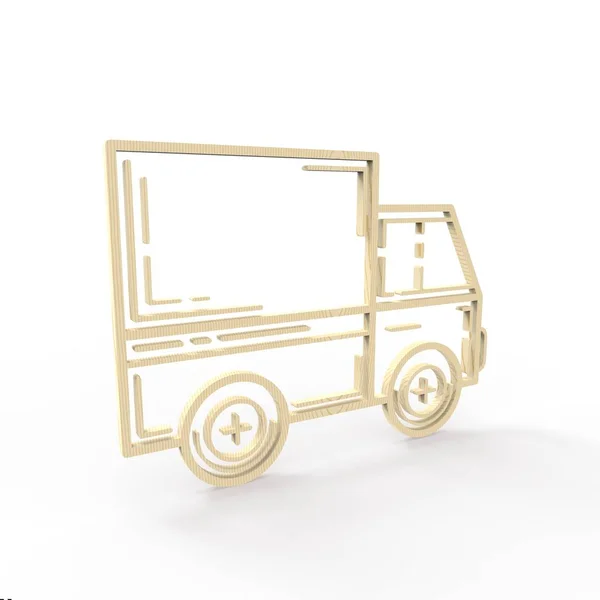 Camion Isolato Bianco Illustrazione — Foto Stock