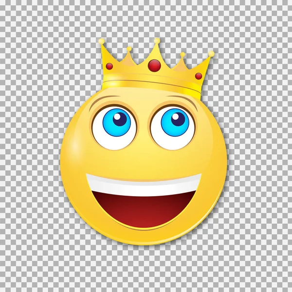 Smiling Smiley Face Crown Emotion Vector — Stock Vector