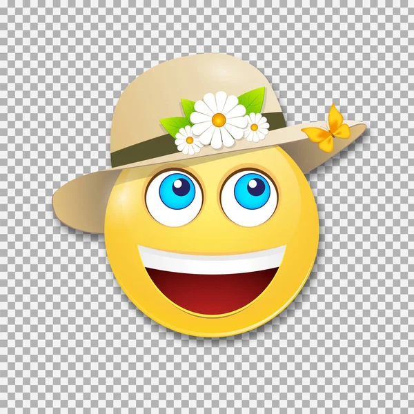 Sonriente Sonriente Sombrero Emoción Vector — Archivo Imágenes Vectoriales