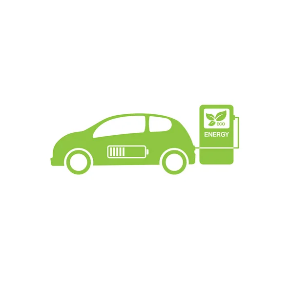 Elektroauto Ikone Auf Weißem Hintergrund — Stockvektor
