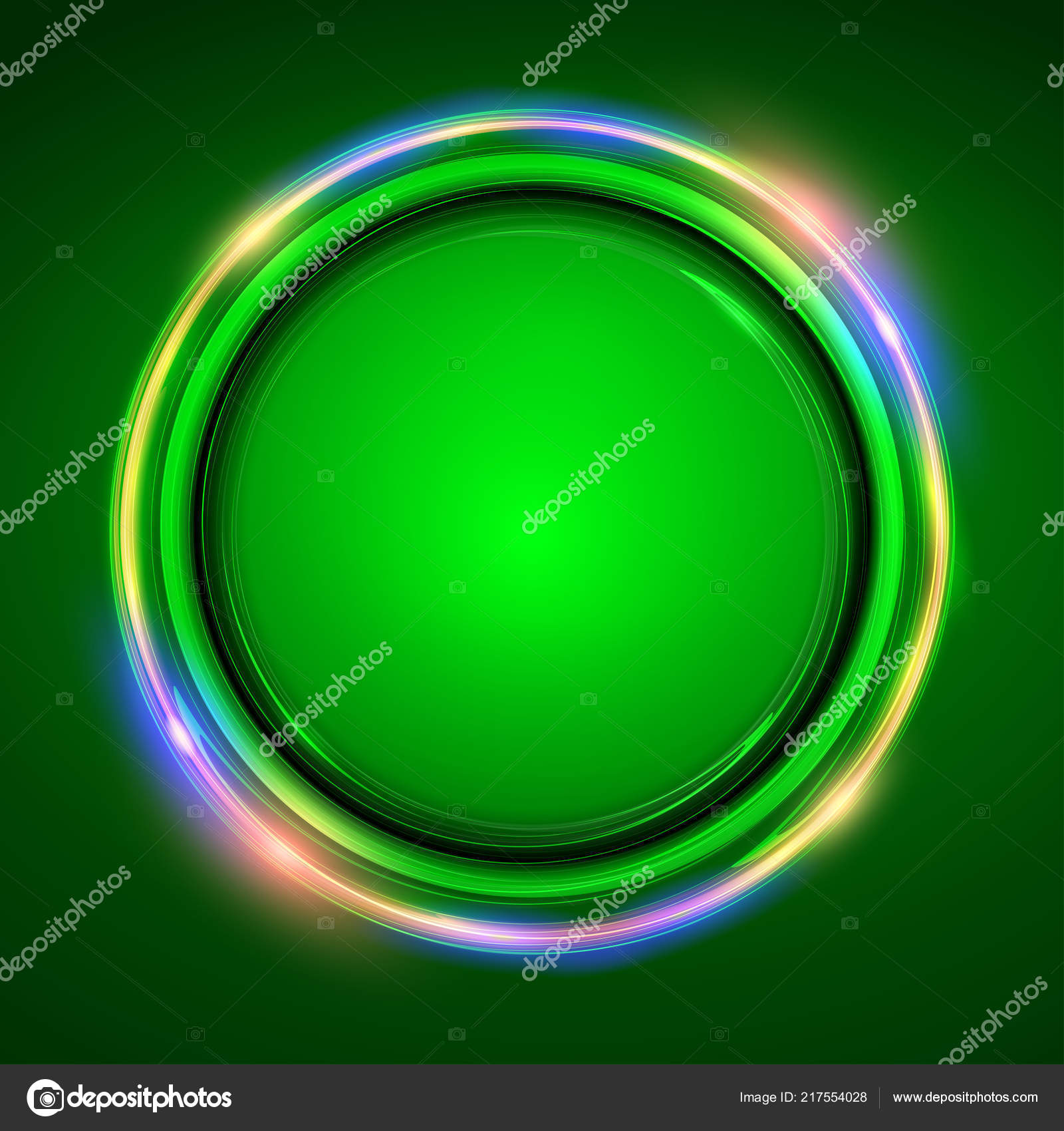 ネオンのラウンド フレーム Led の光の効果と抽象的な背景 ストックベクター ©Aleks49011 217554028, image size:1600x1700