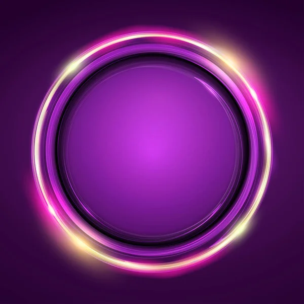 エネルギー フレーム サークル バナーを輝いています ネオン素晴らしい円 — ストックベクタ