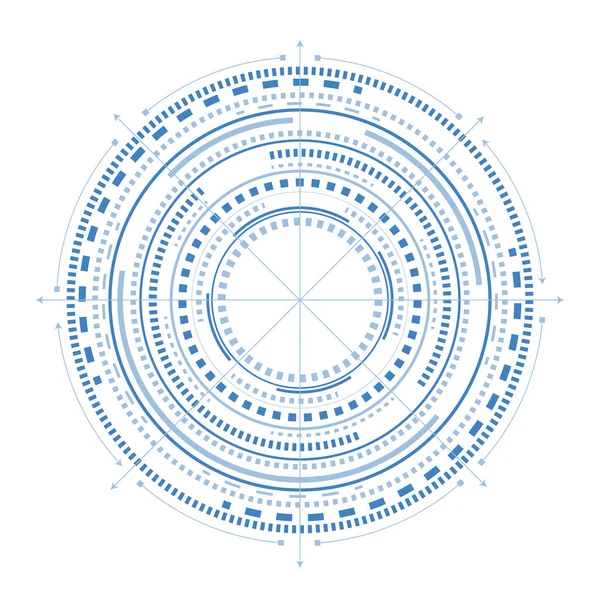 技術的な図面 Hud 仮想未来的な要素 技術的な図面 ベクトル — ストックベクタ