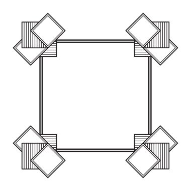 Dekoratif çizgi çerçeve. Edikula ve meydanlar, afiş vektör çerçeve
