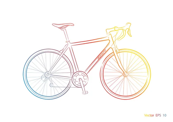 Vélo Sur Fond Blanc Vecteur Colorful Sports Bike — Image vectorielle