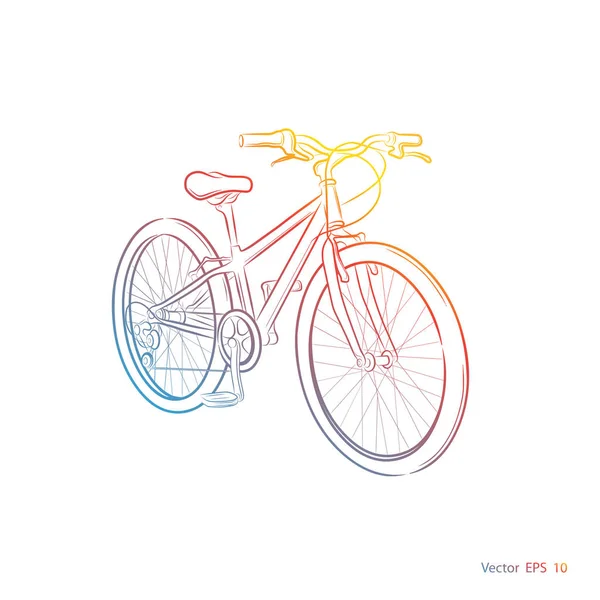 Bicicleta Esportiva Colorida Bicicleta Fundo Branco Vetor — Vetor de Stock