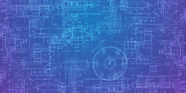 Dibujo Técnico Sobre Fondo Gradiente Dibujo Ingeniería Mecánica — Archivo Imágenes Vectoriales