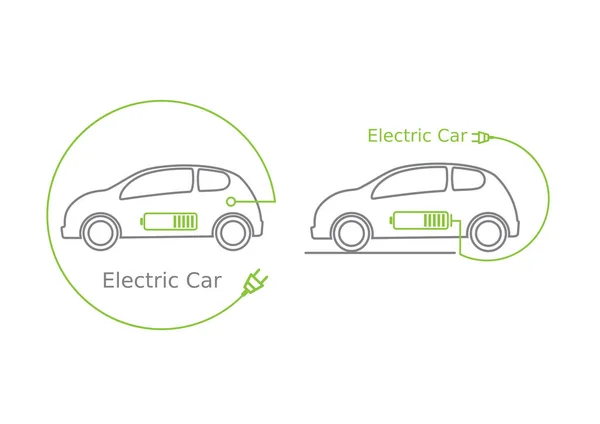 Carro Elétrico Eco Ilustração Elétrica Conceito Carro Vetor —  Vetores de Stock