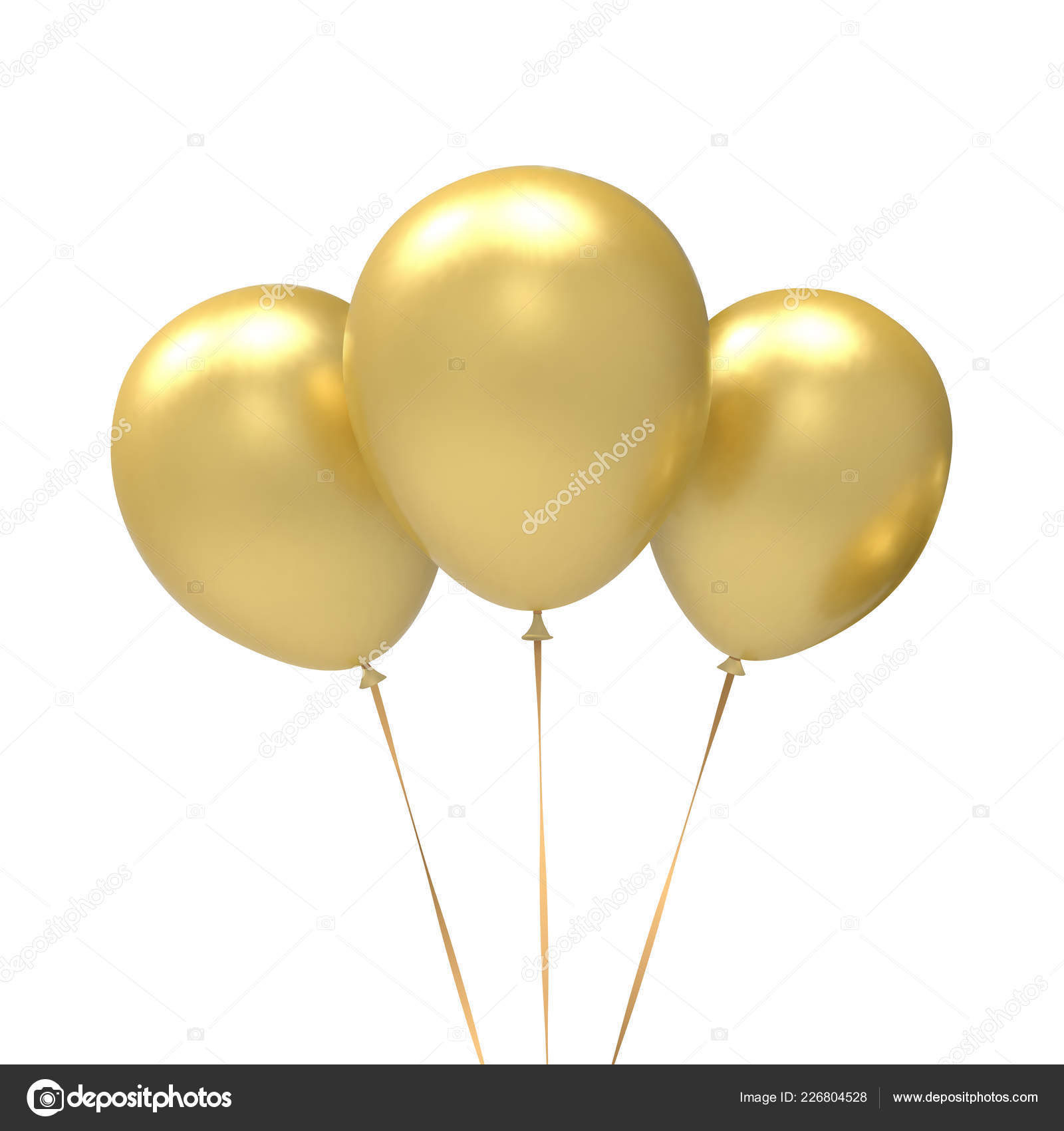 Golden Balloons Happy Birthday Vector Illustration Celebration