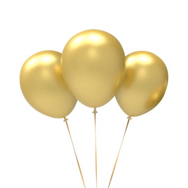Altın balonlar. İyi ki doğdun vektör çizim. Kutlama arka plan