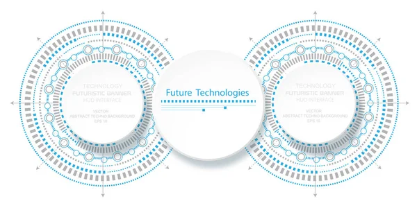 Disegno Tecnico Tecnologia Futura Elemento Hud Vettoriale — Vettoriale Stock