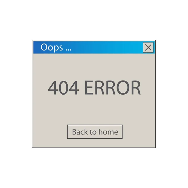 404 Hatası Operasyonel Mesaj Vintage Kullanıcı Arabirimi Vektör Çizim — Stok Vektör