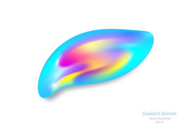 Degrade Logo. Renkli damla, vektör. Tasarım şablonu. Parlak afiş, Sticker, etiket.