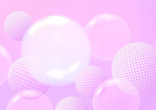 Background Pink Balls Soap Bubbles Banner Advertising Background — Stock Vector