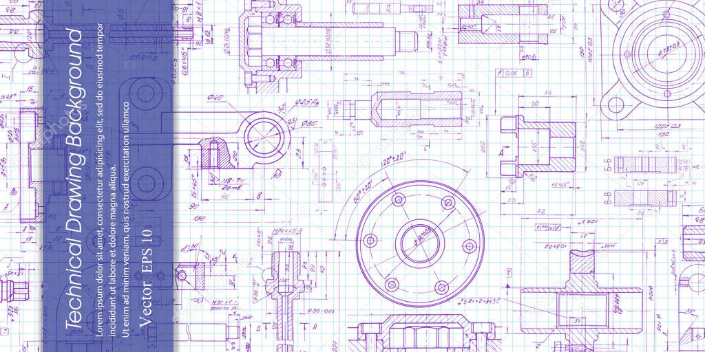  mechanical engineering drawing - technical drawing background