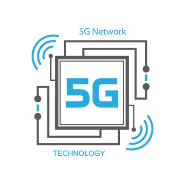 Logo 5g. Yeni mobil iletişim teknolojisi. Yüksek hızlı Internet. Geleceğin teknolojileri .
