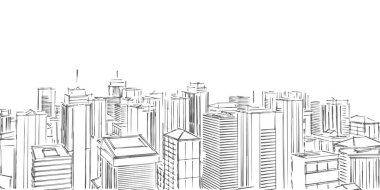 Büyük şehirlerde cityscapes ve Binalar. Şehrin teknik proje .