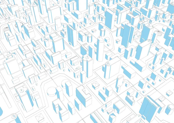 Staden skyskrapor ovanifrån. Stora städer stadsbilder och byggnader . — Stock vektor