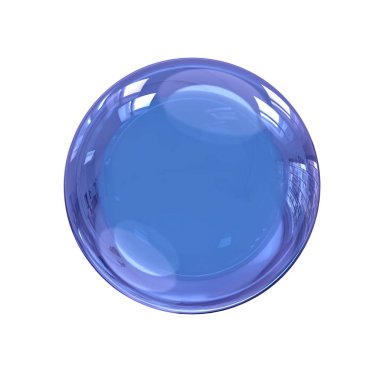 Beyaz arka planda cam top. Mavi kristal sihirli topu. 3D Rendering-Illüstrasyon .