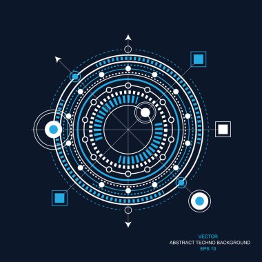 Teknik resim. Fantastik daire. Çizim ayrıntıları. Hud futuristik .