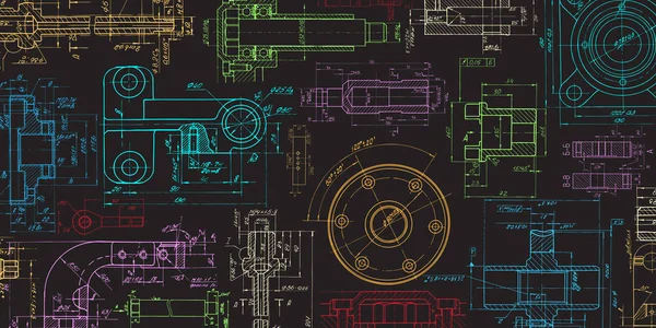 Teknik çizim arka plan. Makine Mühendisliği çizim