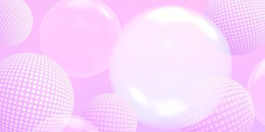 Topları ile pembe arka plan . Reklam Banner . Soyut pembe arka plan modern fütüristik grafik.