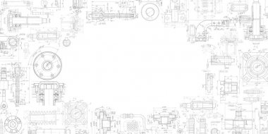 Technical drawing background .Mechanical Engineering drawing .Industrial Technology Banner. clipart