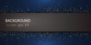  Şeritli afiş. Konfeti parıltısı ve parlak ışıltı efekti ile çerçeve.