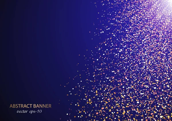  Parıltılı parıltılar. Altın Sparkle Banner . Parçacık Vektör Arka Planı.