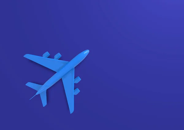 모델 비행기, 파란색 배경에 비행기. 배너, 용, 여행 벡터. — 스톡 벡터