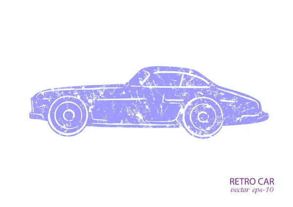 Retro Auto Vektor Grunge Stil Auto Illustration — Stockvektor