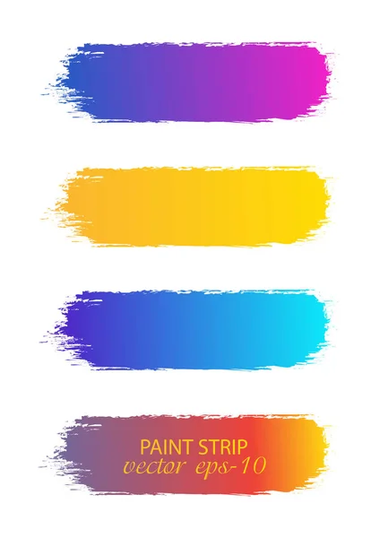 Conjunto Rayas Pintura Banner Pintura Viaje Vector Gradient Grunge Stripe — Vector de stock