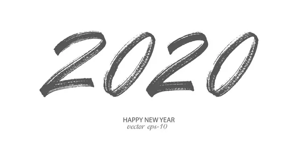 Feliz Año Nuevo 2020 Grunge Vector Letras Navidad — Archivo Imágenes Vectoriales