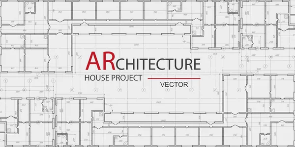 Architektoniczny Rysunek Techniczny House Plan Projekt Engineering Design Vector Ilustracja — Wektor stockowy