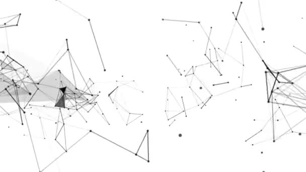 Abstracte Plexus Van Lijnen Een Witte Achtergrond Technologische Achtergrond Network — Stockvideo