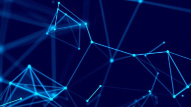 Çokgenler ve çizgilerden teknolojik arka plan. Molekül yapısı ve iletişimi. Grafik pleksus arkaplanı.