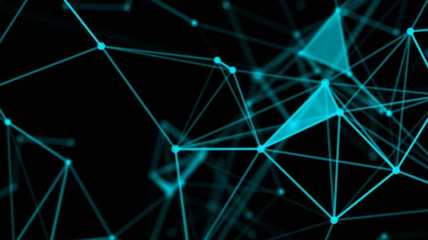 Poligonlar ve çizgilerden teknolojik geçmiş. Molekül yapısı ve iletişim. Teknoloji bayrağı..