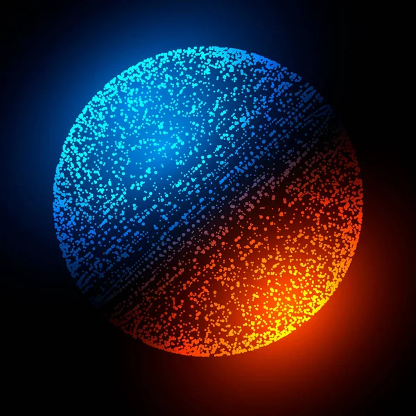 Technologická Planeta Kosmická Neonová Planeta Fantastický Míč Vektorová Ilustrace — Stockový vektor