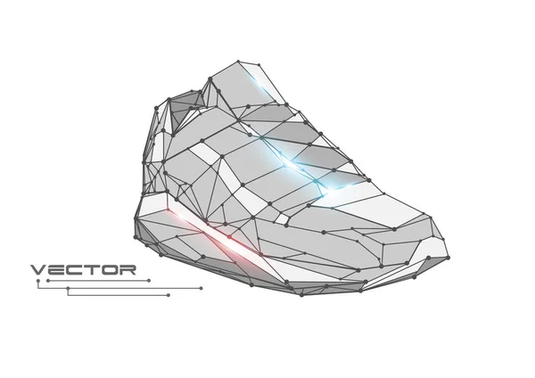 Sportschuhe Sneaker Poly Auf Weißem Hintergrund Gesunder Lebensstil Vektorillustration — Stockvektor