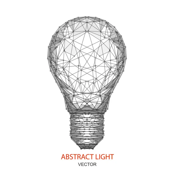 Bombilla Luz Polígono Lámpara Líneas Puntos Concepto Tecnología Vector Ilustración — Archivo Imágenes Vectoriales