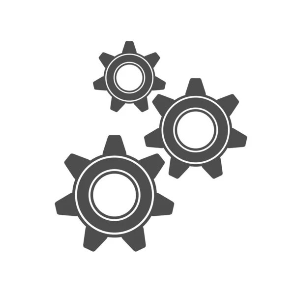 白背景上的齿轮矢量Icon Cogwheel 圆零件的转动机理 — 图库矢量图片