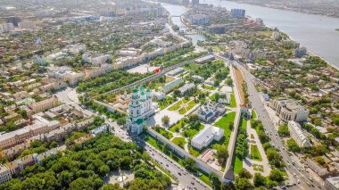 Astrahan Kremlin, tarihi ve mimari kompleks hava görünümünü. Rusya, Astrahan  