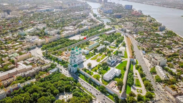 Astrahan Kremlin Tarihi Mimari Kompleks Hava Görünümünü Rusya Astrahan — Stok fotoğraf