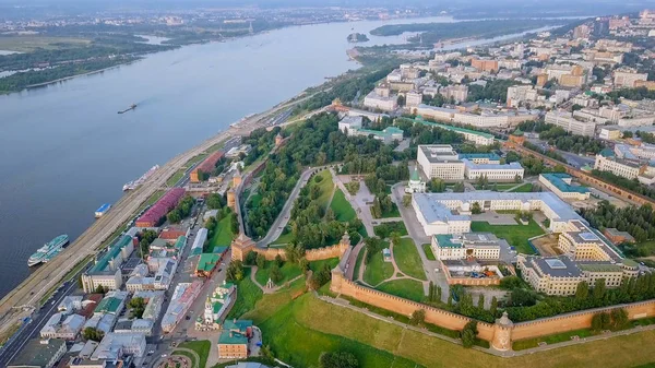 Вид Захід Сонця Нижній Новгород Кремля Нижній Новгород Російська Федерація — стокове фото