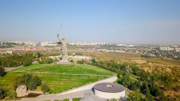 Rússia Volgograd Agosto 2017 Escultura Pátria Chama Centro Composicional Monumento — Fotografia de Stock