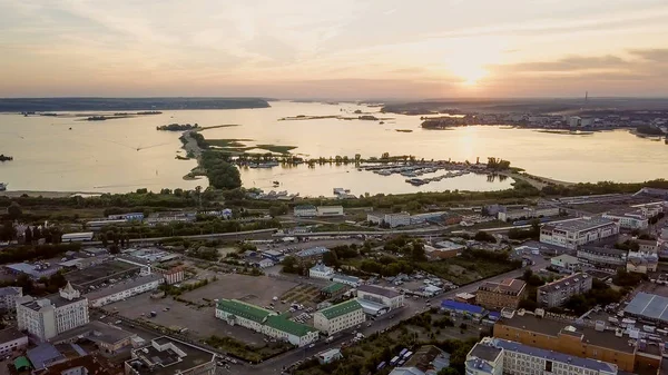 Panoramautsikt Över Kazan Solnedgång Ryssland — Stockfoto