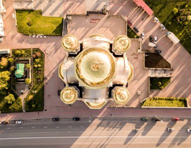 Kilise aziz diyarında üzerine. Havadan görünümü (uçak). Hend fazla vurdum. Yekaterinburg, Rusya Federasyonu