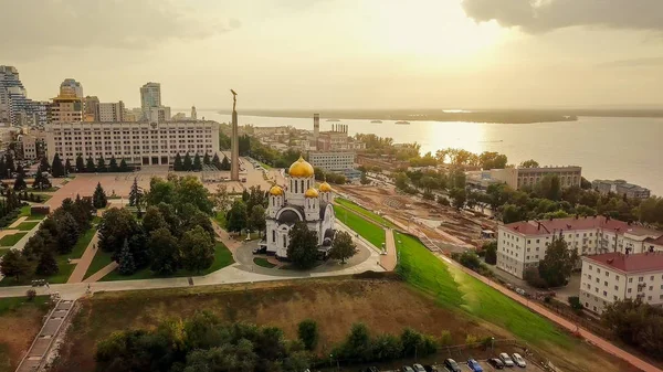 Russia Samara September 2017 View Square Glory Monument Glory Temple — Stock Photo, Image